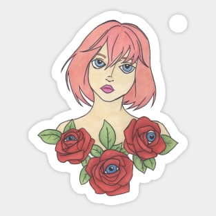 Pastel Rose Girl Sticker